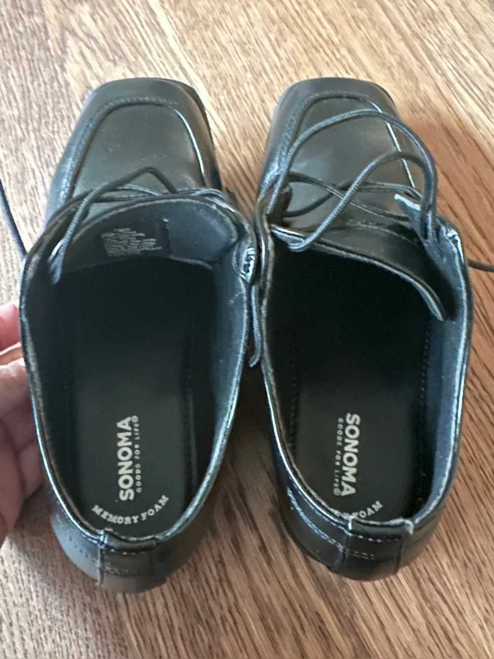 Sonoma Boys Black Lace-Up Dress Shoe size 2M